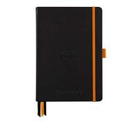 RHODIA 118571C - Taccuino rigido Bullet Journal Goalbook Black - A5 14,8X21cm - Puntinato DOT - 240 pag. - Carta Clairefontaine Bianca 90g/m² - 3 nastri, chiusura con elastico - Simil Cuoio