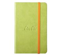 RHODIA 118646C - Taccuino rigido Anice- 9 x 14 cm - a righe - 192 pag. - Carta Clairefontaine AvOroio 90g/m² - segnalibro, chiusura con elastico - COPERTINA Simil Cuoio - Collezione Rhodiarama