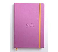 RHODIA 118751C - Taccuino rigido Lilla - A5 14,8X21cm - a righe - 192 pag. - Carta Clairefontaine AvOroio 90g/m² - segnalibro, chiusura con elastico - COPERTINA Simil Cuoio - Collezione Rhodiarama