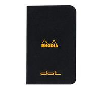 RHODIA 119155C - Taccuino a punto metallico Black - 7,5 x 12 cm - Puntinato DOT - 48 pag. - Carta Clairefontaine Bianca 80g/m² -COPERTINA in carta trattata morbida, resistente e impermeabile - Classic