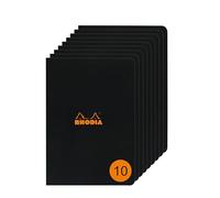 RHODIA 119169Cpack - conf. 10 QUADERNI a punti metallici Black A4 80g/m²