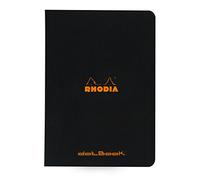 RHODIA 119186C - Taccuino Punto Metallico Nero - A5 - Puntinato Dot - 96 pagine - Carta Clairefontaine bianca 80 g/m - Copertina in carta rivestita flessibile, Resistente e impermeabile - Classic