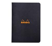 RHODIA 119189C - Taccuino a punto metallico Black - A5 14,8X21cm - a righe - 96 pag. - Carta Clairefontaine Bianca 80g/m² -COPERTINA in carta trattata morbida, resistente e impermeabile - Classic