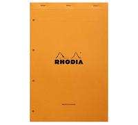 RHODIA 119700C - Bloc-Notes a punto metallico N°119 Audit Orange - A4+ 21 x 31,8 cm- prestampato multicolonne - 80 fogli staccabili foratura a 4 buchi - Carta gialla 80g/m² - carta trattata - Confezione da 5 blocchi