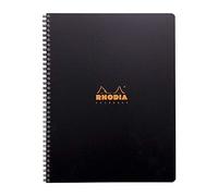 RHODIA 119901C - Quaderno a Spirale (Rilegatura integrale) nero A4+ - a righe - 160 pagine Staccabili a 9 buchi - Carta Clairefontaine 90g - Copertina in Polipropilene (Plastica) - Rhodiactive