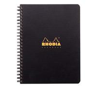 RHODIA 119910C - Quaderno a Spirale (Rilegatura Integrale) Nero A5+ - Quadretti Piccoli - 160 pagine Staccabili Foratura 6 Buchi - Carta Clairefontaine 90g - Copertina Polipropilene (Plastica) - Rhodiactive
