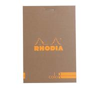 RHODIA 12964C - Bloc-Notes Punto Metallico coloR N°12 Talpa - 8,5x12 cm - A righe - 70 Fogli staccabili - Carta Clairefontaine Avorio 90 g/m - Copertina Vellutata al tatto - Basics