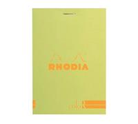 RHODIA 12966C - Bloc-Notes Punto metallico coloR N°12 anice - 8,5x12 cm - a righe - 70 Fogli staccabili - Carta Clairefontaine Avorio 90 g/m - Copertina Touch Vellutata - Basics