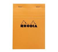 RHODIA 13200C - Bloc-Notes a punto metallico N°13 Orange - A6 10,5 x 14,8 cm - Quadretti piccoli - 80 fogli staccabili - Carta Clairefontaine Bianca 80g/m² -COPERTINA in carta trattata morbida