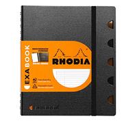 RHODIA 132576C - Quaderno Organizer ricaricabile Exabook NERO - A5+ 16 x 21 cm- a righe - 160 pag. staccabili foratura 6 trous - Carta Clairefontaine 80g/m² - COPERTINA Polipropilene riciclato