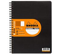 RHODIA 133142C - Quaderno Ricambi per quaderno Organizer Exabook NERO - A4+ 22,5 x 29,7 cm - Quadretti piccoli - 160 pag. staccabili foratura 4 buchi - Carta Clairefontaine 80g/m²