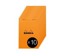 RHODIA 140000C - Bloc-Notes a punto METALLICO N °140 Message Arancione - 11x17 cm - Pre-stampato per appuntamenti e numeri di telefono - 80 Fogli Staccabili - Pacco da 10 taccuini