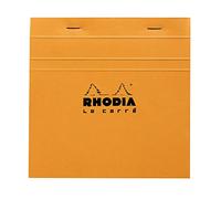 RHODIA 148200C - Bloc-Notes a punto metallico N°148 Orange - Quadretti piccoli - 14,8 x 14,8 cm - 80 fogli staccabili - Carta Clairefontaine Bianca 80g/m² -COPERTINA in carta trattata morbida