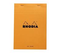 RHODIA 16000C - Bloc-Notes Punto metallico N°16 arancione-A5 - 80 Fogli staccabili - Carta Clairefontaine Uni bianco 80 g/m -Copertina in carta rivestita flessibile, Resistente e impermeabile - Basics
