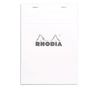 RHODIA 16201C - Bloc-Notes a punto metallico N°16 White - A5 14,8X21cm - Quadretti piccoli - 80 fogli staccabili - Carta Clairefontaine Bianca 80g/m² -COPERTINA in carta trattata morbida