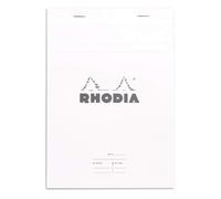 RHODIA 16401C - Bloc-Notes a punto metallico Meeting N°16 White - A5 14,8X21cm - Prestampato Date/Appunti/attività - 80 fogli staccabili - Carta Clairefontaine Bianca 80g/m² - COPERTINA in carta trattata
