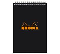 RHODIA 165009C -Bloc-Notes a Spirale (Rilegatura integrale) nero- A5 - Quadretti piccoli -80 Fogli staccabili -Carta Clairefontaine 80G - Copertina in carta rivestita flessibile e Resistente - Classic