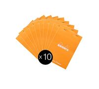 RHODIA 16558Cpack - Bloc-Notes a punto metallico Dotpad N°16 Orange - A5 - Puntinato DOT - 80 fogli staccabili - Carta Clairefontaine Bianca 80g/m² -copertina in carta trattata- Confezione da 10 blocchi