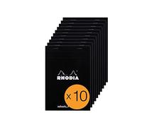 RHODIA 16559Cpack - Bloc-Notes a punto metallico Dotpad N°16 Black - A5 - Puntinato DOT - 80 fogli staccabili - Carta Clairefontaine Bianca 80g/m² -copertina in carta trattata- Confezione da 10 blocchi