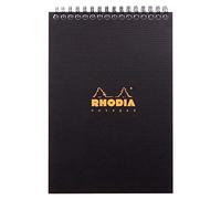 RHODIA 16921C - Bloc-notes a Spirale (Rilegatura integrale) Notepad NERO - A5 14,8X21cm - a righe - 80 fogli staccabili - Carta Clairefontaine 90g/m² - COPERTINA Polipropilene riciclato - Rhodiactive
