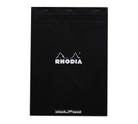 RHODIA 18559C - Bloc-Notes a punto metallico dotPad N°18 Black - A4 21 x 29,7 cm - Puntinato DOT - 80 fogli staccabili - Carta Clairefontaine Bianca 80g/m² -COPERTINA in carta trattata morbida
