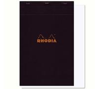 RHODIA 190009C - Bloc-Notes a punto metallico N°19 Black - A4+ 21 x 31,8 cm- Uni - 80 fogli staccabili - Carta Clairefontaine Bianca 80g/m² -COPERTINA in carta trattata morbida, resistente e impermeabile