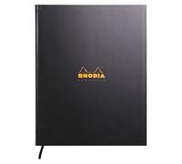 RHODIA 190401C - brossurato collato semirigido con angoli arrotondati NERO - A4+ 22,5 x 29,7 cm - Quadretti piccoli - 160 pag. staccabili - Carta Clairefontaine Bianca 90g/m² - nastro segnalibro - Rhodiactive