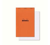 Rhodia 19200C blocco punto metallico N ° 19, 21x31,8 cm, 80 fogli staccabili, a quadretti, carta Clairefontaine bianca 80 g/m², copertina arancione