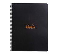 RHODIA 193009C - Quaderno a spirale (rilegatura integrale) Notebook NERO - A4+ 22,5 x 29,7 cm - Quadretti piccoli - 160 pag. staccabili - Carta Clairefontaine Bianca 80g/m² - COPERTINA morbida e resistente