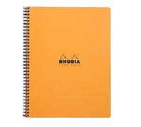 RHODIA 19310C - Quaderno a spirale (rilegatura integrale) Notebook NERO ou Orange - A4+ 22,5 x 29,7 cm - a righe - 160 pag. staccabili foratura 4 buchi - Carta Clairefontaine Bianca 80g/m² - Classic