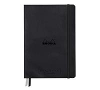 RHODIA 194150C - Taccuino rigido Goalbook Creation Black - A5 - 14,8X21cm - Uni - 100 pag. Carta Clairefontaine tecnica Lavis Bianca 200 g/m² - 2 nastri - COPERTINA Simil Cuoio