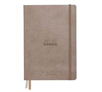 RHODIA 194151C - Taccuino rigido Bullet Journal Goalbook Creation Tortora - A5 - 14,8X21cm - Uni - 100 pag. Carta Clairefontaine tecnica Lavis Bianca 200 g/m² - 2 nastri - COPERTINA Simil Cuoio