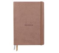 RHODIA 194154C - Taccuino rigido Goalbook Creation Palissandro- A5 - 14,8X21cm - Uni - 100 pag. Carta Clairefontaine tecnica Lavis Bianca 200 g/m² - 2 nastri - COPERTINA Simil Cuoio