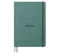 RHODIA 194158C - Taccuino rigido Goalbook Creation Verde Acqua - A5 - 14,8X21cm - Uni - 100 pag. Carta Clairefontaine tecnica Lavis Bianca 200 g/m² - 2 nastri - COPERTINA Simil Cuoio