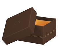 RHODIA 194555C - Set da 5 scatole impilabili Bronzo - Cuciture sellaio arancioni - Esterno simil cuoio - Collezione Home Office Rhodiarama - Organizzazione per ufficio e Archiviazione di design