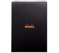 RHODIA 19920C - Bloc-Notes a Spirale (Rilegatura integrale) Notepad NERO - A4 21 x 29,7 cm - Quadretti piccoli - 80 fogli staccabili - Carta Clairefontaine 90g/m² - COPERTINA in polipropilene100 % riciiclatoe