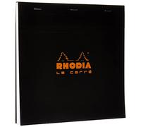 RHODIA 210209C - Bloc-Notes a punto metallico N°210 Black - Quadretti piccoli - 21 x 21 cm - 80 fogli staccabili - Carta Clairefontaine Bianca 80g/m² - COPERTINA in carta trattata