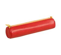 RHODIA 318993C - Astuccio Tondo ROSSO PAPAVERO - 21,5 x 5,5 cm - Vere cuciture arancioni - Interno Jersey Avorio - Simil Cuoio - per penne, matite, pennarelli, piccole forniture - Rhodiarama