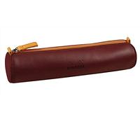 RHODIA 319000C - Astuccio Tondo Vinaccia - 21,5 x 5,5 cm - Vere cuciture arancioni - Interno Jersey Avorio - Simil Cuoio - per penne, matite, pennarelli, piccole forniture - Rhodiarama