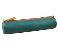 RHODIA 319006C - Astuccio Tondo Pavone - 21,5 x 5,5 cm - Vere cuciture arancioni - Interno Jersey Avorio - Simil Cuoio - per penne, matite, pennarelli, piccole forniture - Rhodiarama