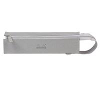 RHODIA 319011C - Astuccio per penne Rhodiarama Argento - 23 x 5 x 5 cm - Apertura a piatto per uso come astuccio - Simil Cuoio - per penne, matite, pennarelli, piccole forniture