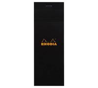 RHODIA 82009C - Bloc-Notes a punto METALLICO N°8 Shopping Nero - 7.4x21 cm - a Quadretti piccoli - 80 Fogli Staccabili - Carta Clairefontaine 80 g - Copertina in Carta Patinata - Pacco da 10 taccuini