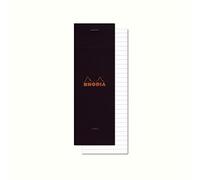 RHODIA 86009C - Bloc-Notes a punto metallico Shopping N°8 Black - a righe - 7,4 x 21 cm - 80 fogli staccabili - Carta Clairefontaine 80g/m² -COPERTINA in carta trattata morbida, resistente e impermeabile