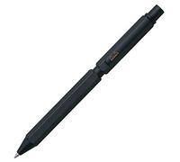 RHODIA 9342C - 3 in 1 scRipt Multipen 2 penne a sfera 0,5 mm nero & rosso + 1 porta mine, mina in grafite 0,5 mm - Corpo esagonale in alluminio spazzolato nero - ricaricabile - Gomma sotto il Pulsante