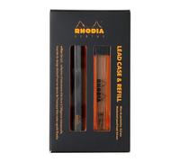 Rhodia 9358C - Rhodia scRipt astuccio & ricambi - Corpo esagonale in alluminio spazzolato Black per mine grafite standard 0, 5mm - Ricaricabile - Collezione scRipt