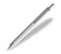 RHODIA 9391C - Porta mine scRipt Corpo esagonale in alluminio spazzolato - Argentoo - per mine in grafite standard 0,5 mm, Fusto in acciaio retraibile, Gomma sotto il Pulsante - Collezione scRipt