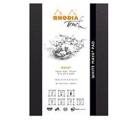 RHODIA TOUCH 116102C - Blocco White Maya Pad A5 - 50 Fogli - Carta Clairefontaine Maya Uni bianco 120 g/m - per Calligrafia e Disegno Preciso a Matita, Liner, Pennino