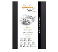 RHODIA TOUCH 116103C - Blocco White Maya Pad A5 Nuovo Formato Cross’N’Dot - 50 Fogli - Carta Clairefontaine Maya bianco 120 g/m - per la Calligrafia e il Disegno Preciso a matita, Liner, Pennino