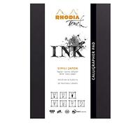 RHODIA TOUCH 116122C - Blocco Calligrapher Pad A5+ - 50 Fogli - Carta Clairefontaine Simili Japon Naturale Uni Avorio 130 g/m - per il disegno e la calligrafia, adatta all'inchiostro di china