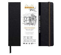 RHODIA TOUCH 116127C - Taccuino Rigido Pen&Inkwash Book 21x21 cm - 64 pagine - CARTA CLAIREFONTAINE LAVIS TECHNIQUE Uni Bianca200 g/m - per il Disegno a Matita, Pennarello, Carboncino, Tempera, Inchiostro